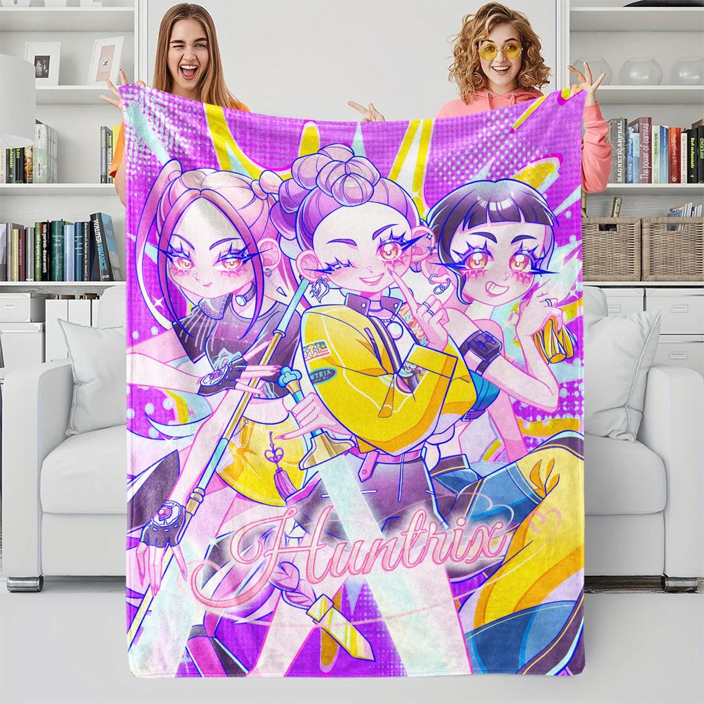 K-Pop-Dämonenjäger Decke Heißer Anime Flanell Überwurfdecke Winter Warme Decke für Wohnzimmer Sofa Bettbezug Fan Geschenk Decke