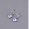 BF CLUB 925 Sterling Silver Earrings For Women Trendy Moonstone Heart Earring Jewelry Prevent Allergy Party Accessories
