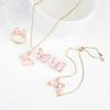 4pcs Creative 21 Colors Crystal Zirconia Butterfly Bracelet Necklace Earrings Ring Jewelry Set Luxury For Woman Party Jewelry