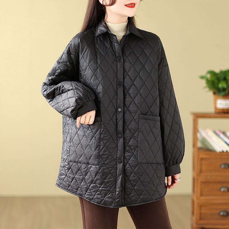 

Осень-весна Тонкая хлопковая подкладка свободного покроя женская повседневная свободная куртка Пальто M чёрный