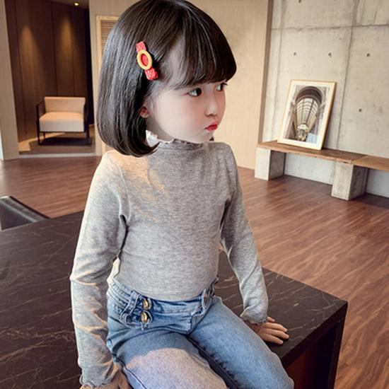 Girls' Lace Long Sleeve T-Shirt - Lightweight Spring/Autumn Korean Fashion Top