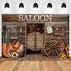 Western Cowboy Bar Theme Backdrop Supplies Retro Rustic Saloon Background Birthday Party Decoration Baby Shower Photography Prop32