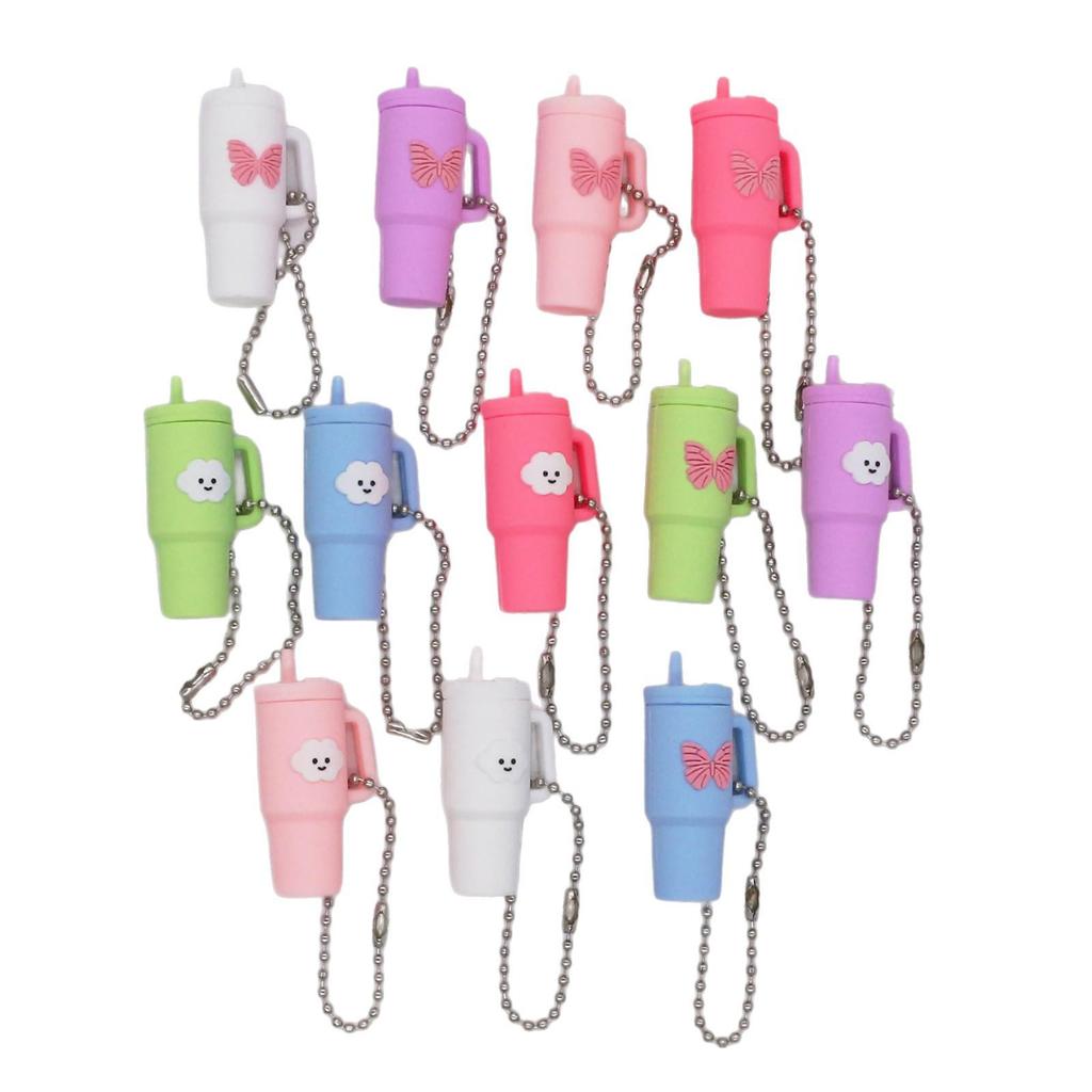 Stanley Cup Inspired Tea Cup Keychain - Creative PVC Milk Tea Keyring