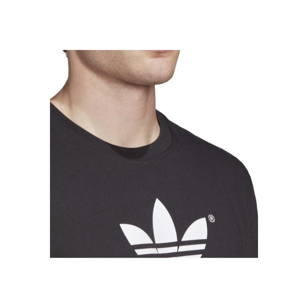 Adidas Trefoil History Comfortable Soft Solid Color Short Sleeve T-Shirt Men Tops Black FM3388