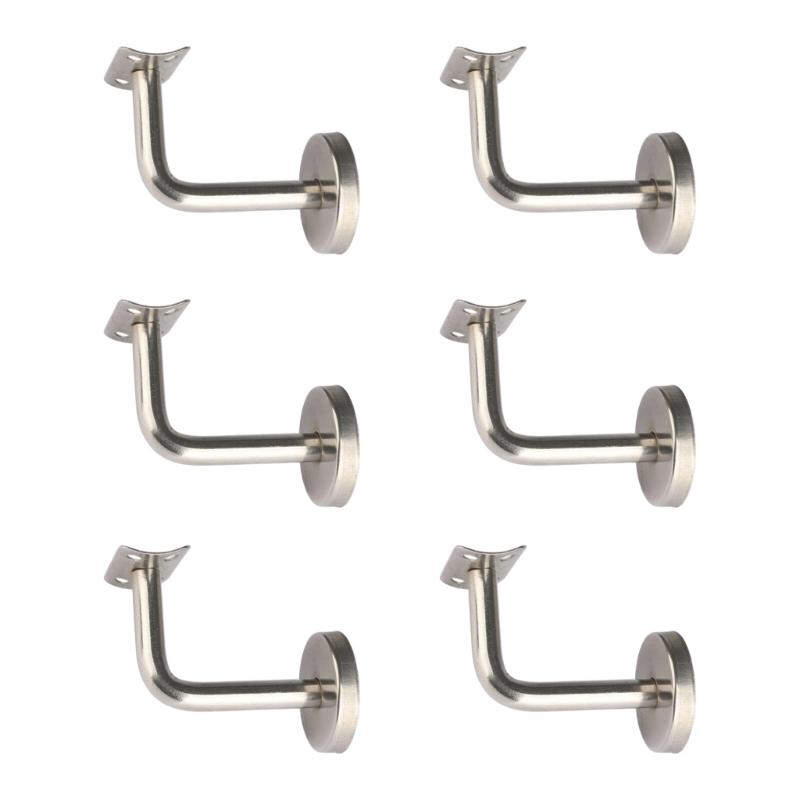 6Pcs Stainless Steel L Shaped Stair Handrail Brackets Wall Support Handrail Bracket for Modern Home And Commercial Use