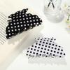 Women Hair Clip Black White Dot Print Acrylic Back Head Hair Claw Anti-slip Teeth Lightweight Colorfast Strong Grip Large Shark Clip