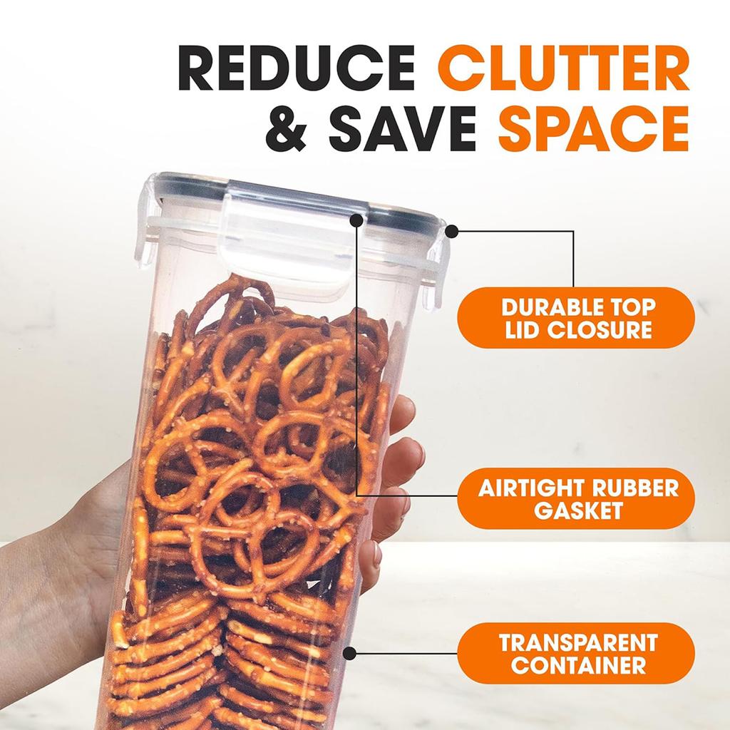 12pcs Clear Pasta Container Set With Locking Lid Food Storage Box for Spaghetti Noodles Kitchen Pantry Storage