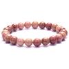 New European & American Style Cross Bracelet, 8MM Natural Stone Beaded Fashion Accessory