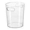 Household Supplies Transparent Rubbish Can With Handle Multifuctional Round Plastic Garbage Can Tabletop Storage Bottles