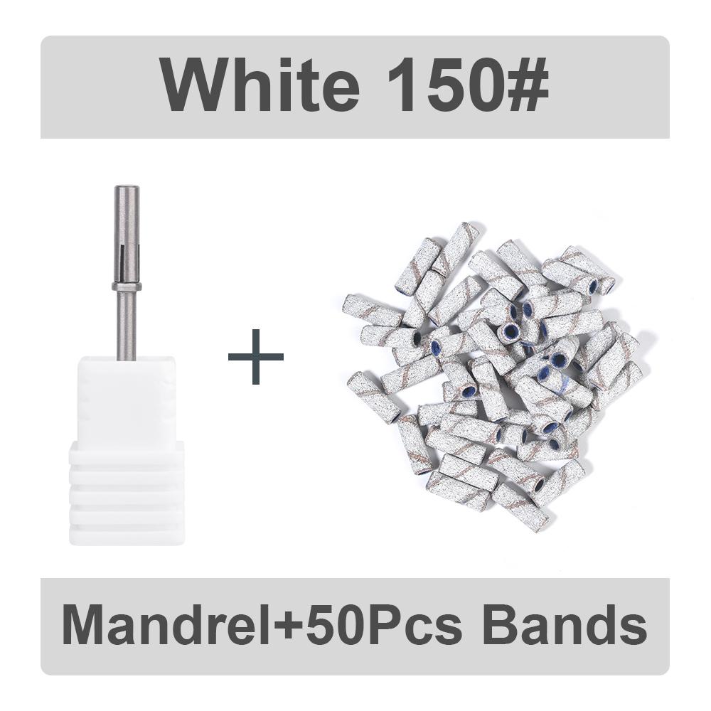 50Pcs 3MM Mini Nail Sanding Bands With Shaft 3/32" Nail Drill Bits Sand Bands Dead Skin Calluses Nail Gel Remove Nail Tool Set