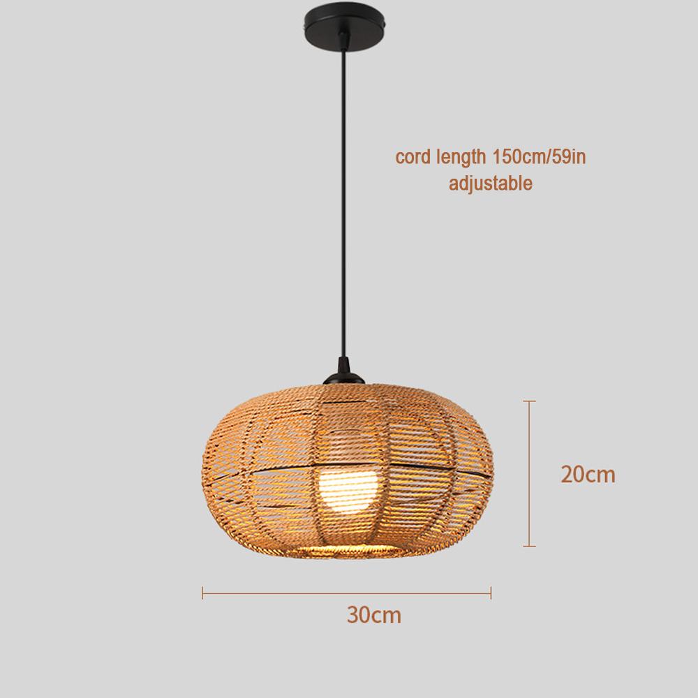 Rattan Chandelier Light Led Light Vintage Zen Style Hanging Light Pendant Lamp for Home Room Decoration Lighting Fixture E27
