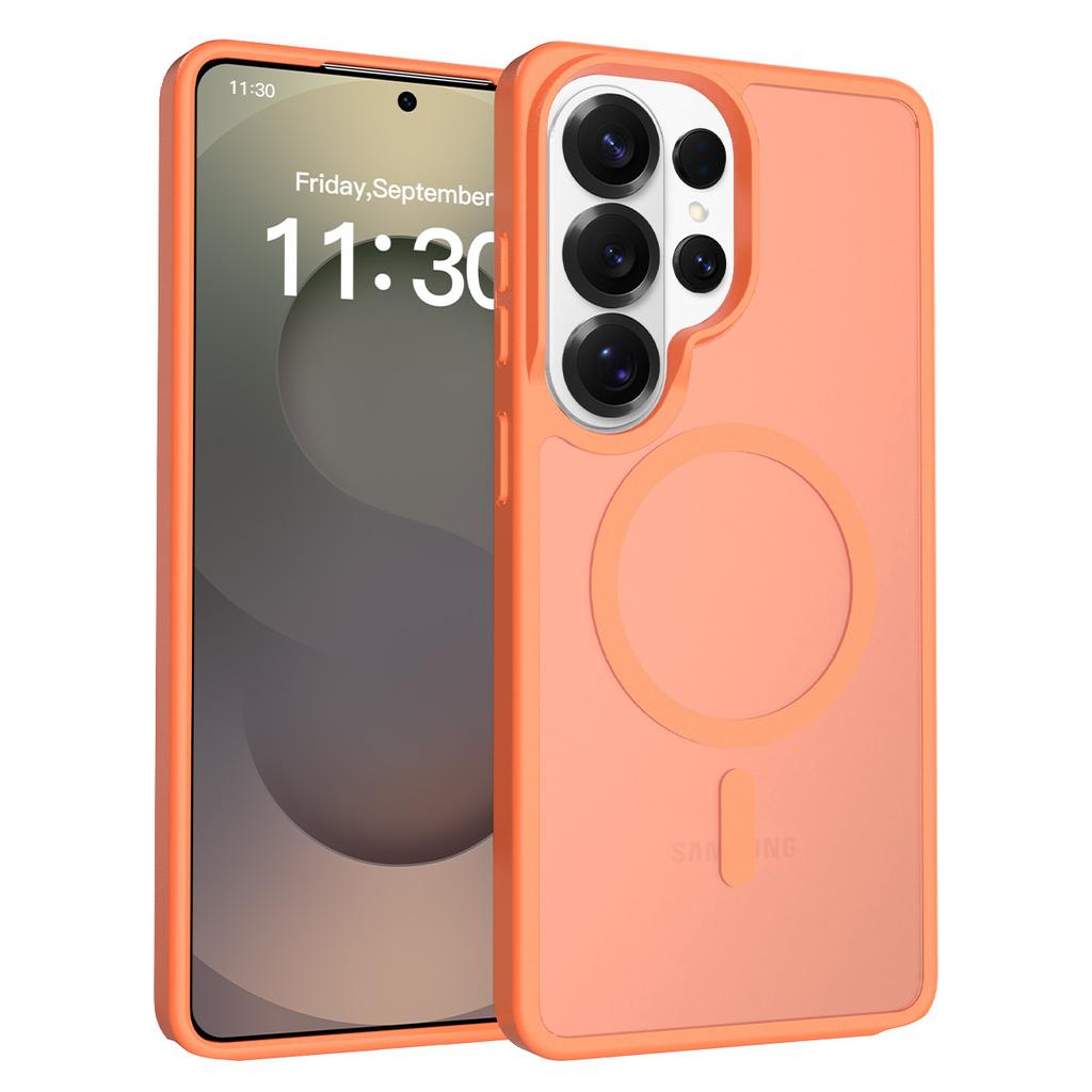Applicable To Samsung S26Ultra Silver Shield Magnetic Mobile Phone Case S25Ultra Anti-drop S24Ultra Protective Case