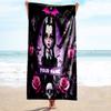1PC Custom Name Gothic Halloween Portrait Beach Towel Highly Absorbent And Sand-Resistant Towel for Swimming, Pool, Yoga, And Travel Lightweight