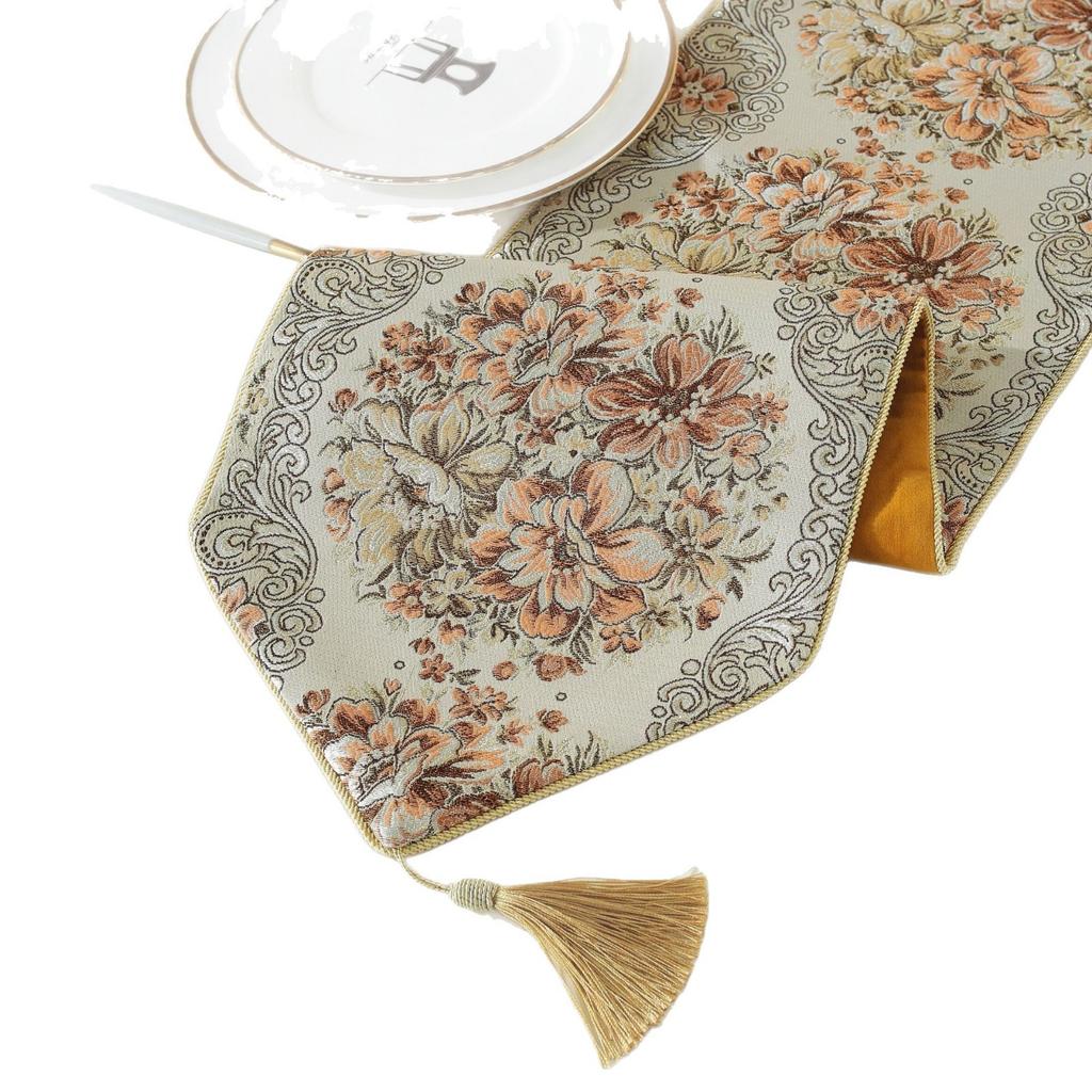 Modern European Jacquard Table Runner Luxury Embroidered Table Runner Minimalist Velvet Dining Table Runner Simple Fashionable