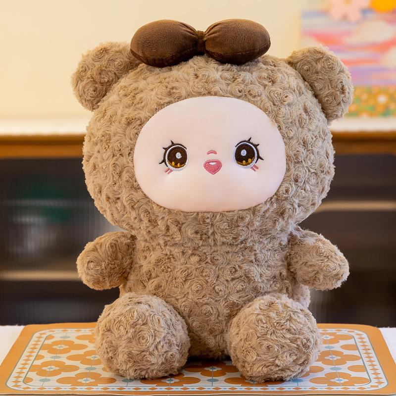 Transform into a little bear plush toy doll sitting doll cute cotton doll for a girl sleeping pillow gift