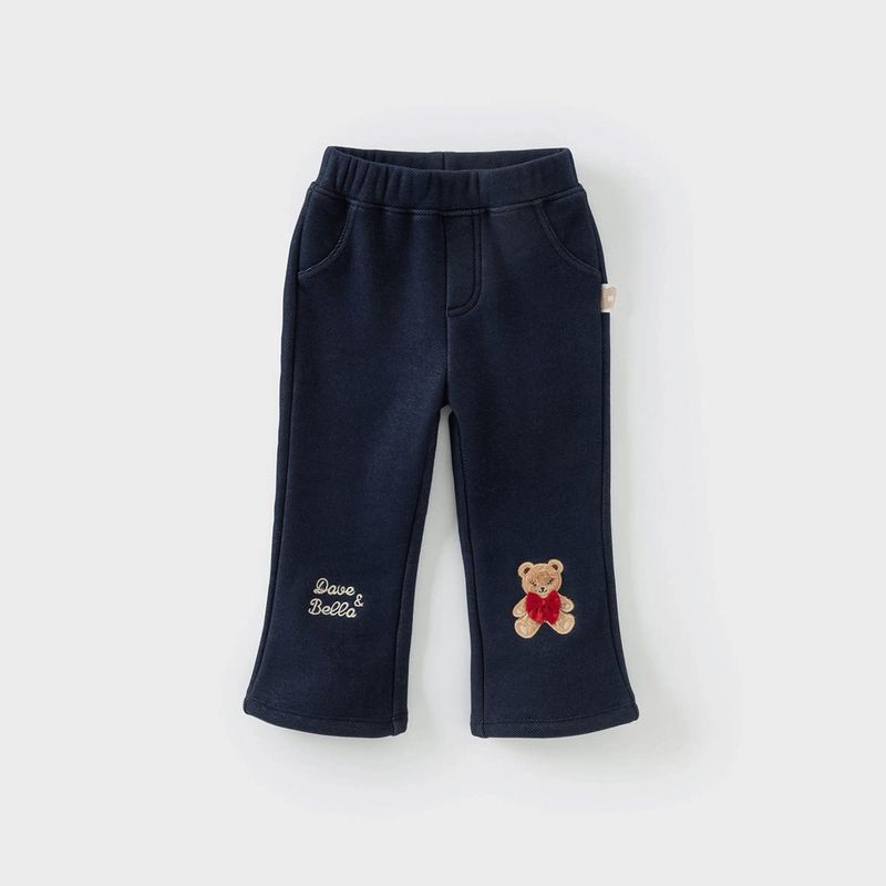 David Bella Kidsren s Pants 2026 Spring New Style Girls  Casual Velvet Elastic Stretchy Faux Denim Pants