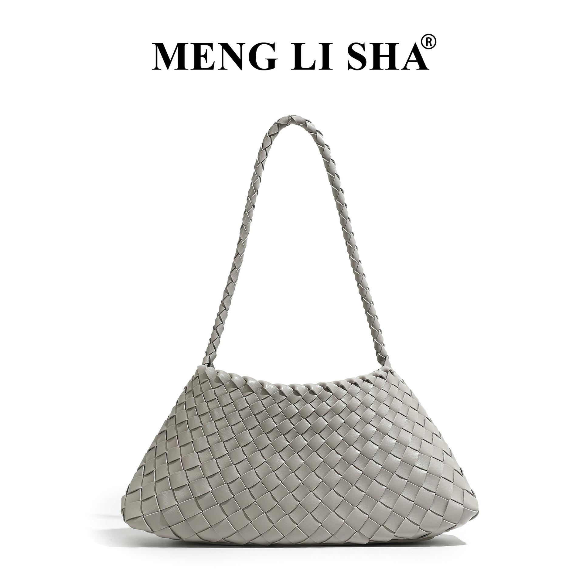 

New Vegetable Basket Handbag, Simple and Versatile Woven Women s Bag, Casual Single Shoulder Armpit Tote Bag світло-сірий колір