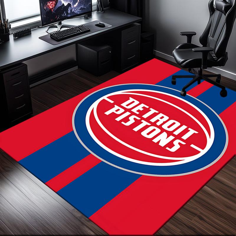 Detroit-Pistons Logo Rug Office Carpet Non-Slip Mat, Chair Rug Floor Covering for Gaming, Bedroom, Living Room , Home Decor Christmas Gift