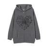 Colorful Spider Web Print Zip Up Hoodie Loose Fit Streetwear Y2K Couple Outerwear