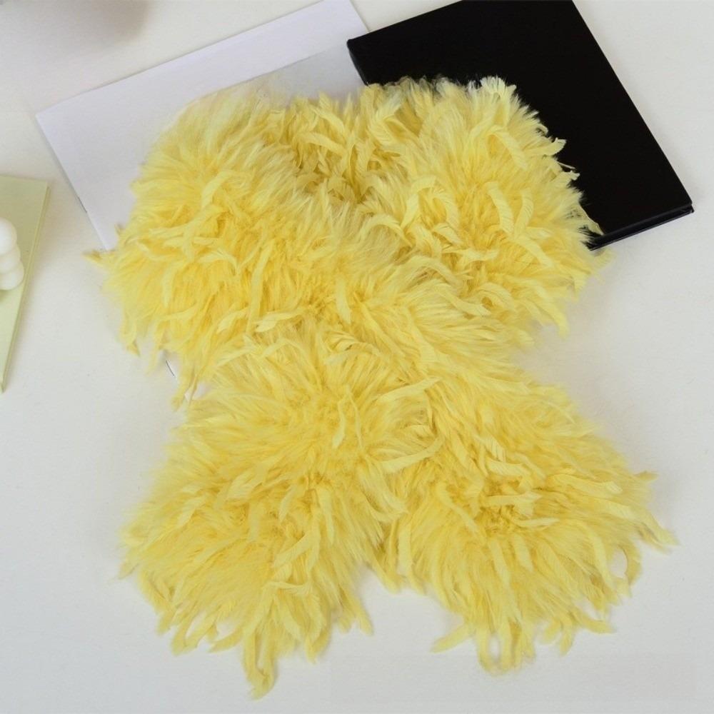 Autumn Winter Soft Plush Fluffy Fur Scarf Thicken Warm Neck Covers Cold Resistant Cross Neckerchief Neck Warmers