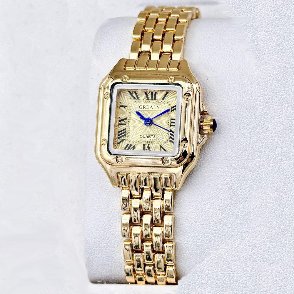 Trendy Women's Square Quartz Watch with Roman Numerals