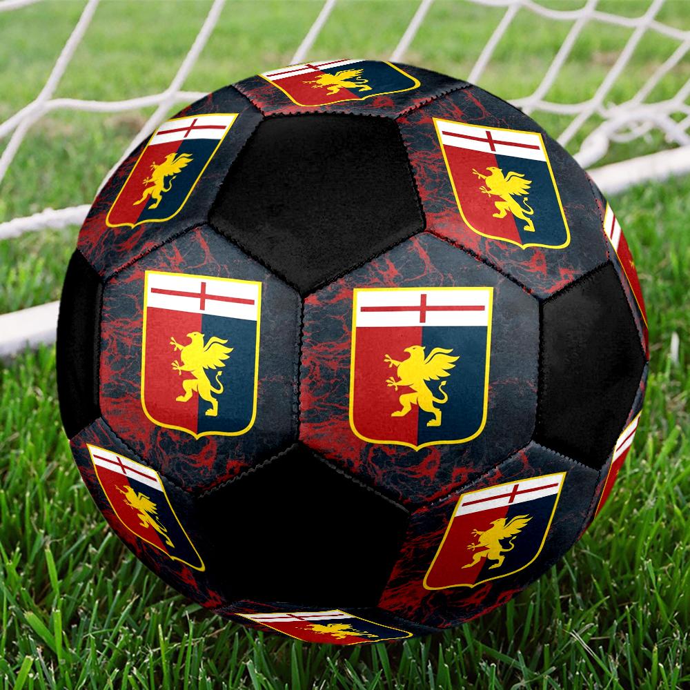 Genoa CFC Indoor Soccer Ball Colorful Machine Stitched PVC Size 5 Team Training Competition Ready Durable High-Bounce Cool Sports Gift
