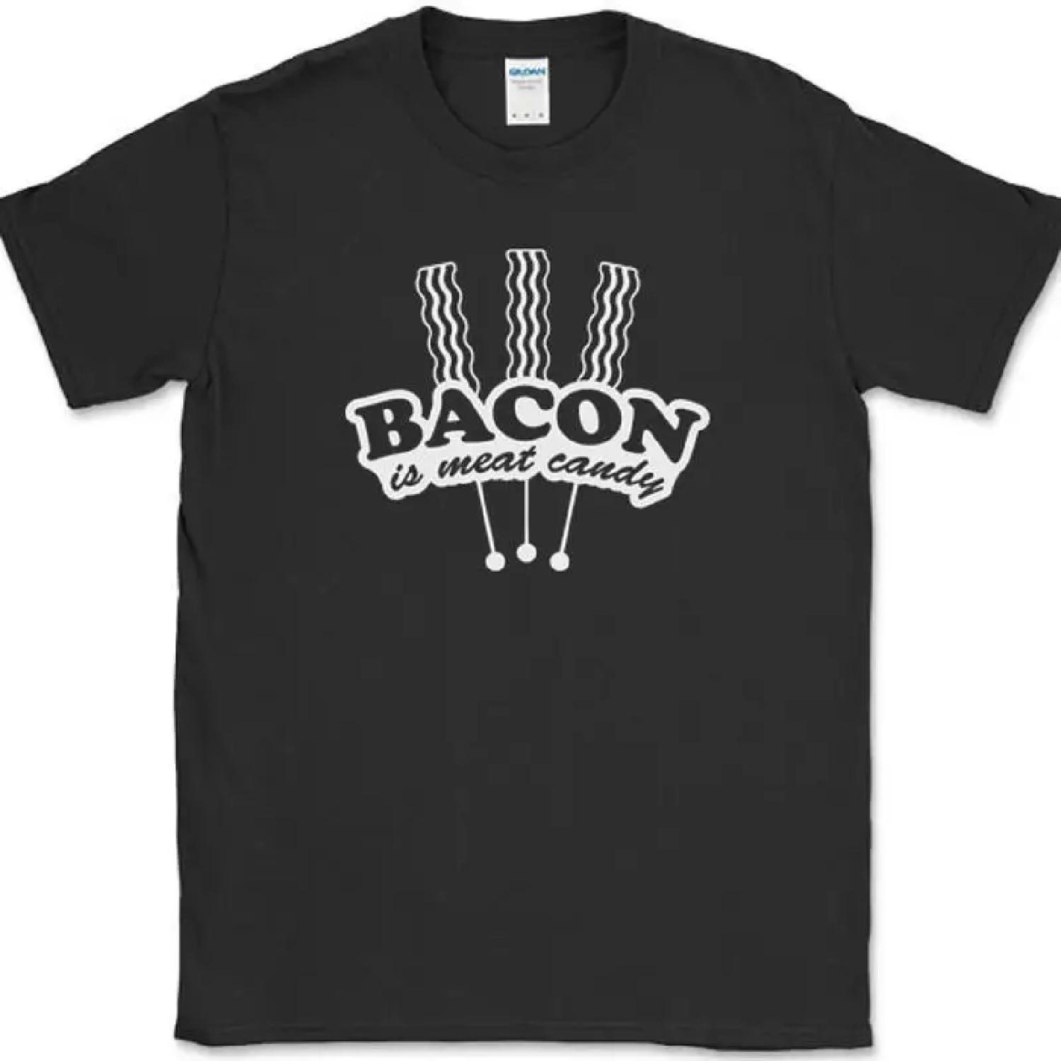 Bacon Is Meat Candy T-Shirt Funny BBQ Grilling Food Pig Pork Humor Tee XXXXXL разноцветный