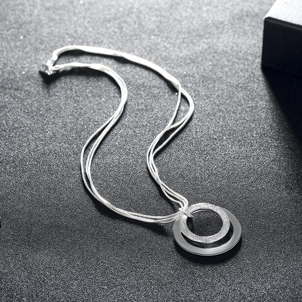 DOTEFFIL Copper 18-Inch Snake Chain O-Shaped Frosted Pendant Necklace For Women Fashion Wedding Party Charm Jewelry