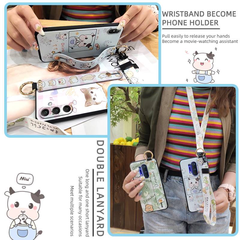 Wristband Cartoon Phone Case For Samsung Galaxy A16 5G/SM-166P/E Dirt-resistant Anti-knock Fashion Design Back Cover
