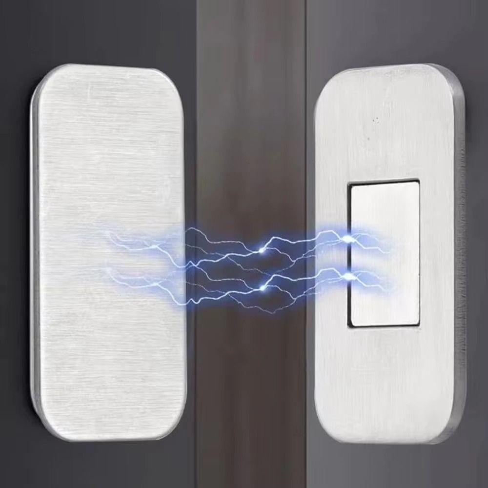4 Set Ultra-Thin Magnetic Cabinet Door Catch Stainless Steel Self-Adhesive Cabinet Catch Quiet Closure Strong Magnetic