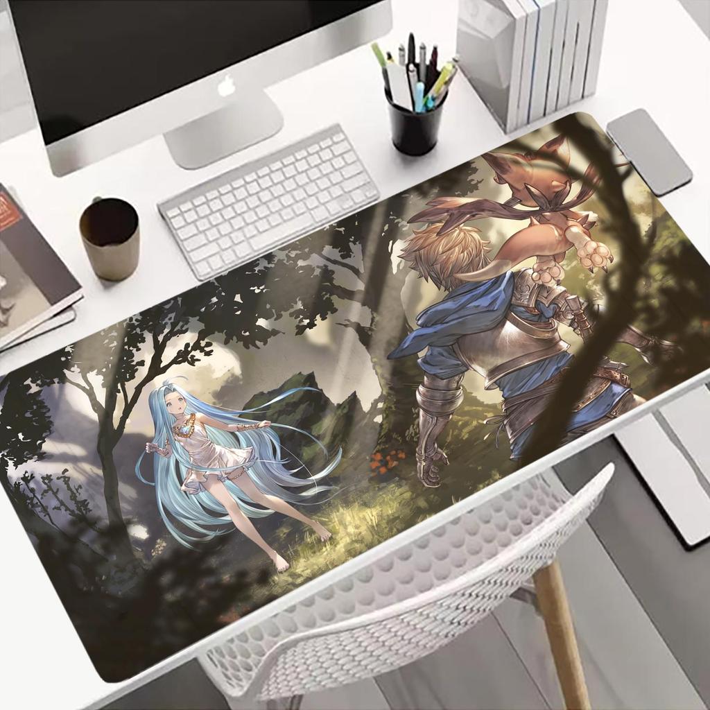 Gaming Mouse PadLarge Size Desk Mat Antislip BaseStitched EdgesCool Blue Underwater Anime Girl with Bubbles Printfor Gamer