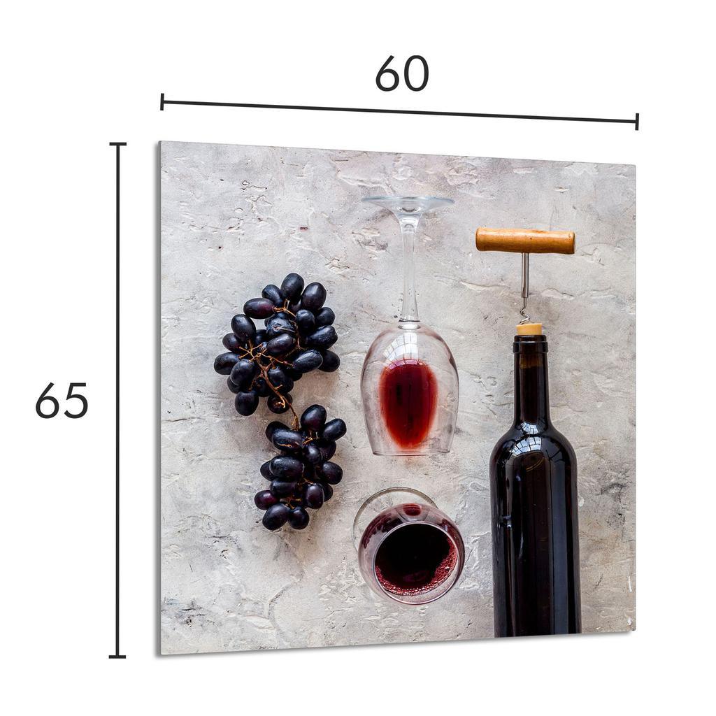 GLASPANEL FÜR DIE KÜCHE 60x65 Wein