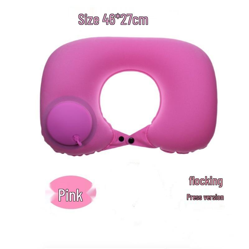Portable U-shaped Neck Support Pillow - Foldable, Inflatable for Travel and Office Naps
