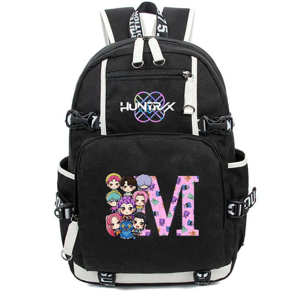 26 English Letter K-Pop Demon Hunters Backpack Large Capacity Bookbag Laptop Unisex Student Boy Girl School Bag Large Capacity Travel Outdoor Bag Gift