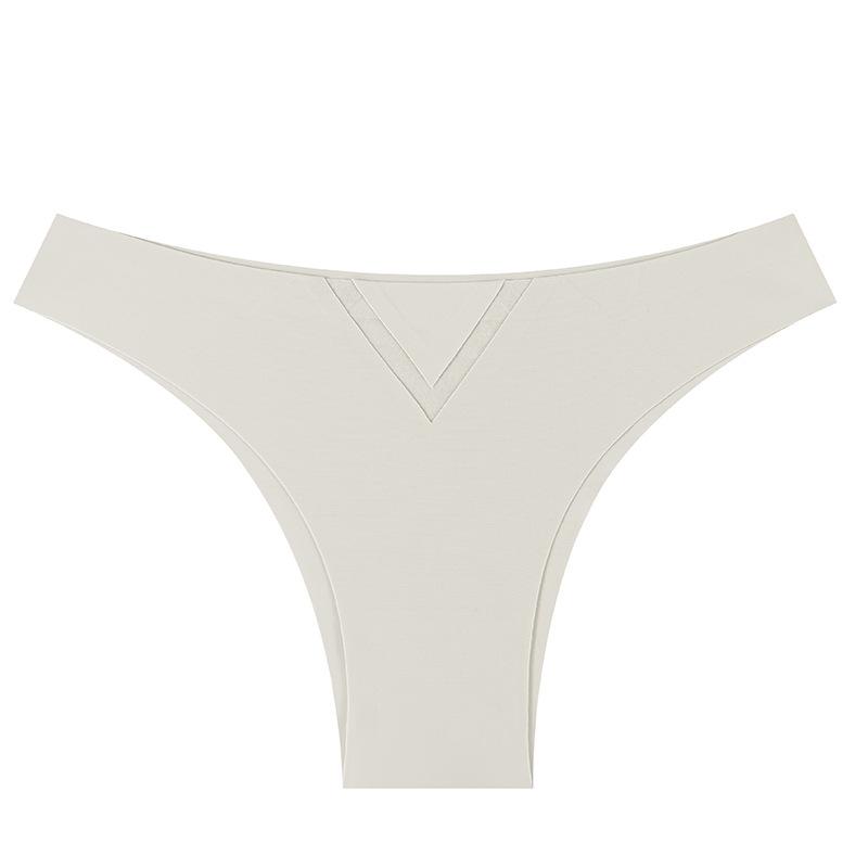 Ladies Spring and Summer Sexy Hollow Out Mesh Pure Color A Piece of Ice Silk Briefs