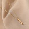 Chinese Style Elegant White Chalcedony Bamboo Pendant Women's Fashion Necklace