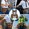 Tool Belt For Men Detachable With 2 Magnetic Pouches 18-Pocket Heavy Duty Utility Belt For Electric Wiring Framing Construction