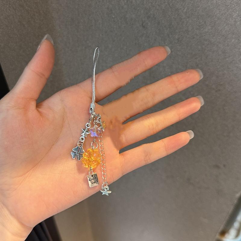 Sweet Christmas Tree Drift Bottle Four-Leaf Clover Pendant Phone Strap Keychain Exquisite Backpack Decoration Accessories Gifts