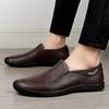 New Men Loafers Fashion Genuine Leather Casual Flat Slip - On Driving Footwear Boat Shoes Comfortable Lazy Male Shoes