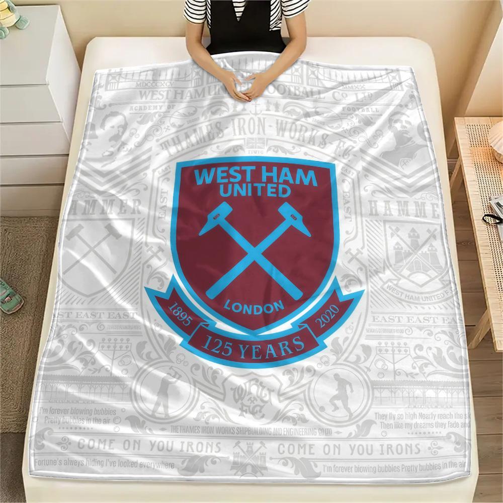 West Ham United F.C. Flanelldecke, Hohe Qualität, Bequem für alle Jahreszeiten, Heimdekoration, Wärme und Komfort