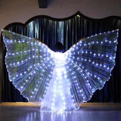 LED Luminous Telescopic Stick Wings Adult Dance Wings 360-degree Big Wings Dancing Luminous Props Belly Dance Luminous Wings