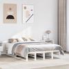 VidaXL Bed Frames White 135x190 Cm Solid Pine Wood, Bed, Solid Wood Bed Frame, Bedroom Furniture, 850867