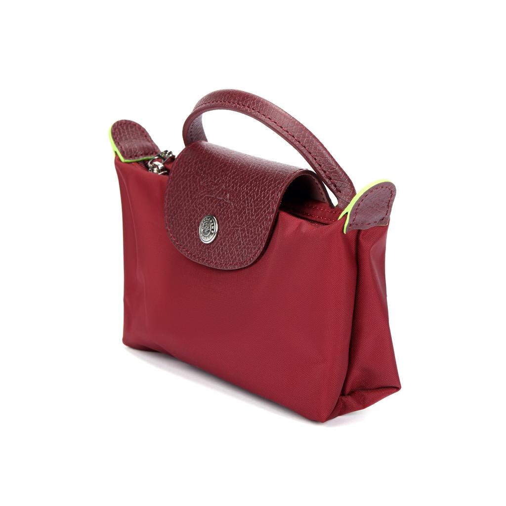 Longchamp Borsa Tote a Forma di Raviolo Pliage Manico in Pelle Bordi in Pelle Nylon Regular da Donna Rosso Melograno 34175919P98