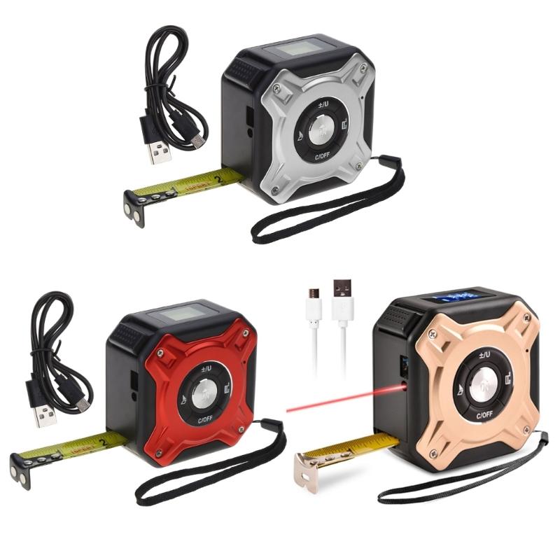 L aser Tape Measure 2 in 1 Digital La ser Distance Meter Measuring Area/Volume/Pythagorean 131Ft/40M