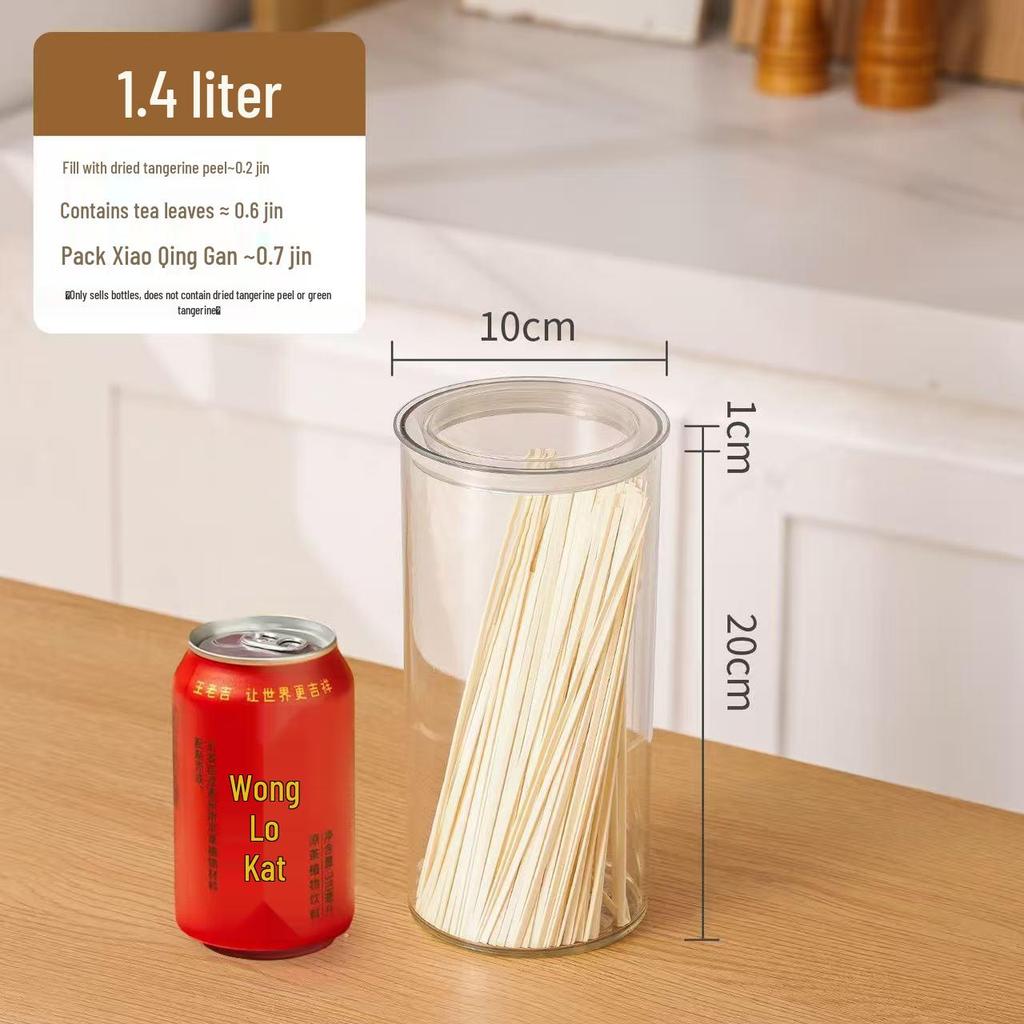 Large Capacity Food-Grade PET Storage Jar for Dried Tangerine Peel, Tea, and More.