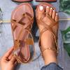 Fashion 2025 Summer New Fashion Roman Flats Sandals Women Simple Type Open Toe Outdoor Beach Flat Sandals Comfortable Shoes for Women