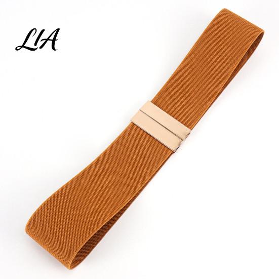 Comfortable Stretch Belt Wide Elastic Waist Belt, Adjustable Stretchy with Metal Stylish Modifier Square Buckle, Slimming Waistband for Dresses
