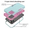 3 In 1 Hybrid Anti -Shock Armor Phone Case For Iphone 14 13 11 12 Pro Max Mini Xr X Xs Max 6 6s 7 8 Plus Three Layer Hit Color