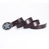 Pentagram Leather Men's Cowhide Belt Retro Smooth Buckle Wide Belt Decorative Belt