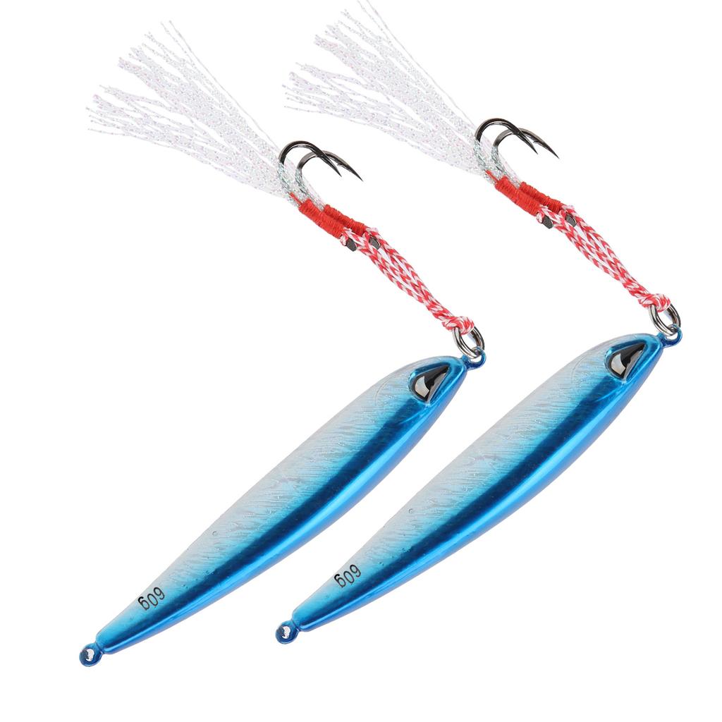 2Pcs Fishing Lure 3D Simulation Eyes Jig Wobbler Crankbait Bass Trout Pike Bait SwimbaitBlue